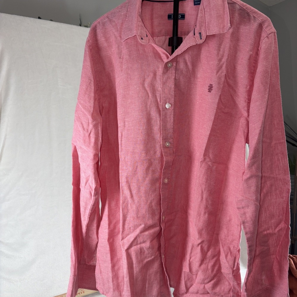 Izod Men's Pink Long Sleeve Button Down Shirt‎ Size XL Oxford Preppy Timeless